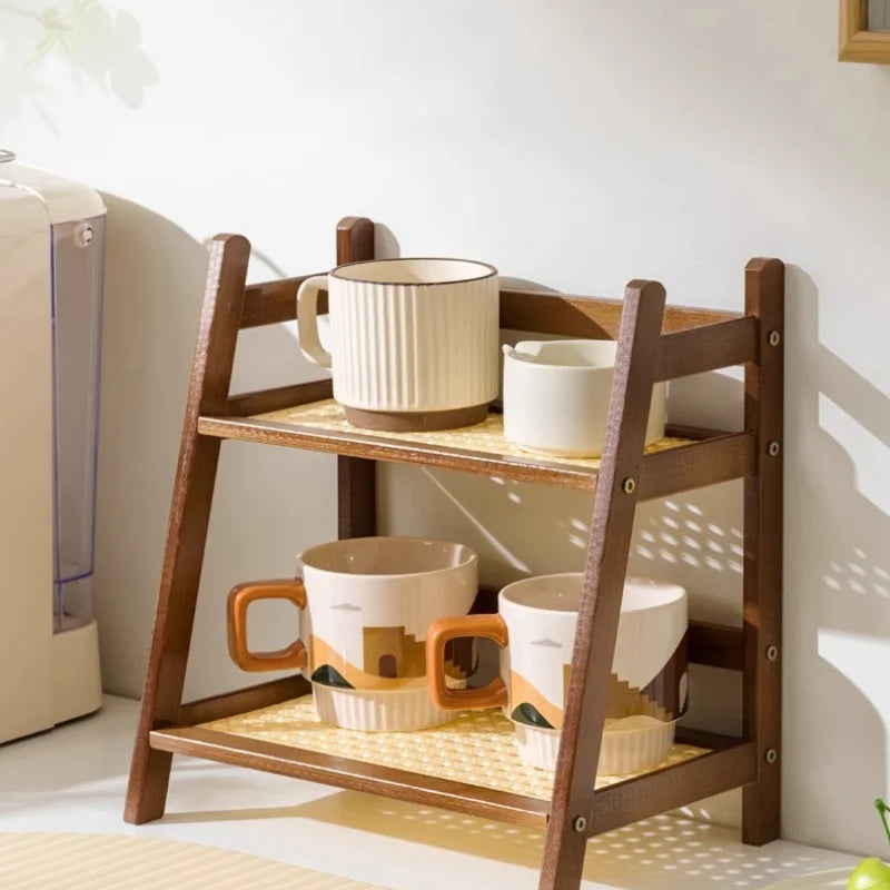 Bamboo Storage Shelf Stable Kitchen Rack