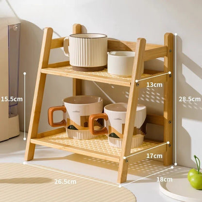 Bamboo Storage Shelf Stable Kitchen Rack