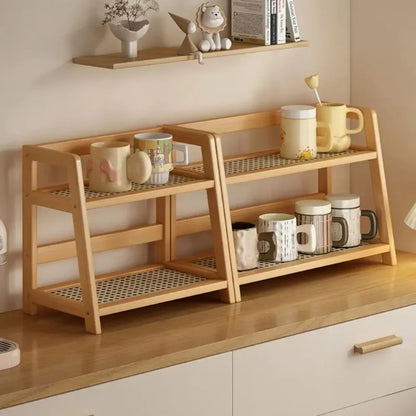 Bamboo Storage Shelf Stable Kitchen Rack