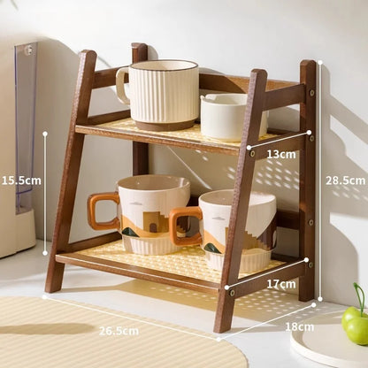 Bamboo Storage Shelf Stable Kitchen Rack