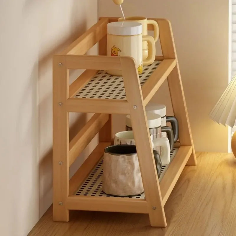Bamboo Storage Shelf Stable Kitchen Rack