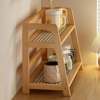 Bamboo Storage Shelf Stable Kitchen Rack