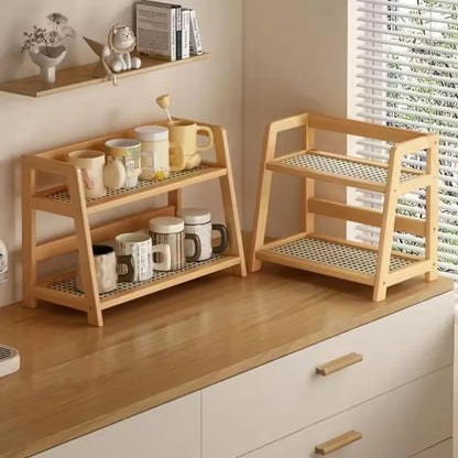 Bamboo Storage Shelf Stable Kitchen Rack