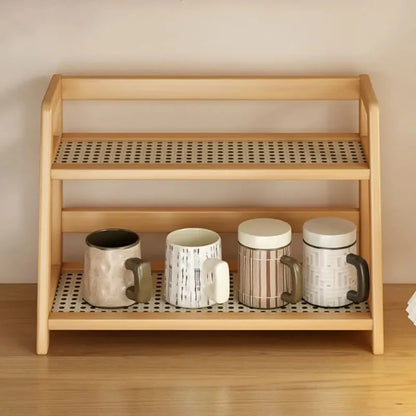 Bamboo Storage Shelf Stable Kitchen Rack