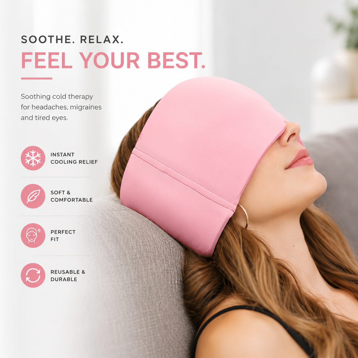 360 Cooling Gel Migraine Relief Head Wrap